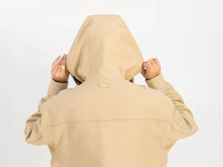 Blouse Femme Beige avec une capuche