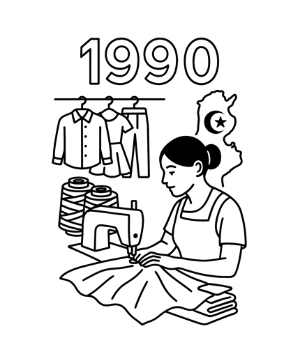 Atelier de production textile SCP en Tunisie - Machines modernes et savoir-faire artisanal